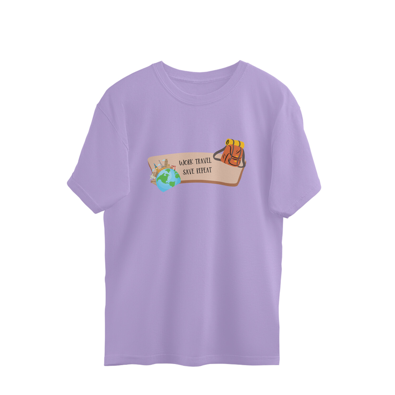 Work Save Travel Repeat Oversized T-shirt