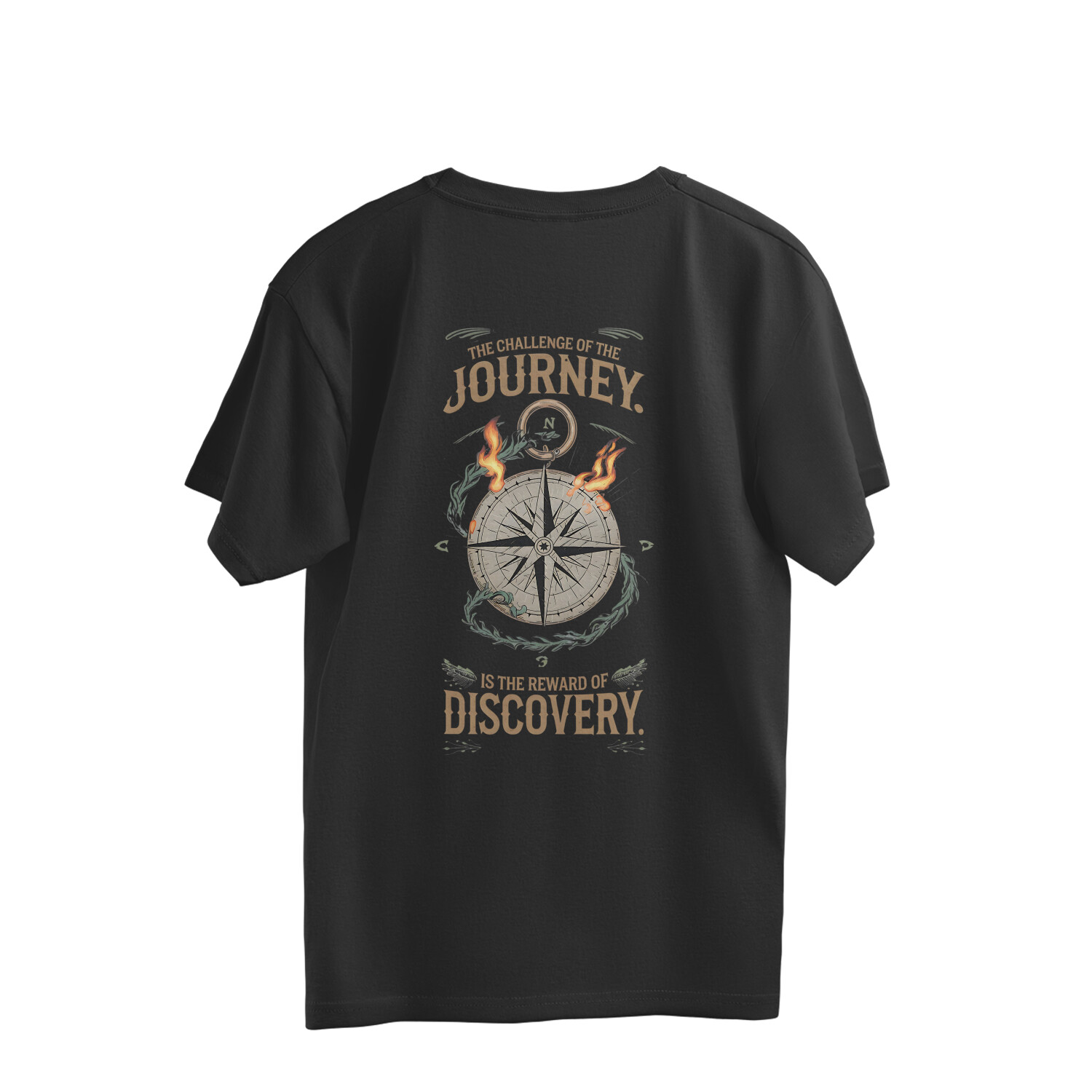 Oversized T-shirt with a "Discover the World" design, celebrating the journey and aesthetic of exploration.